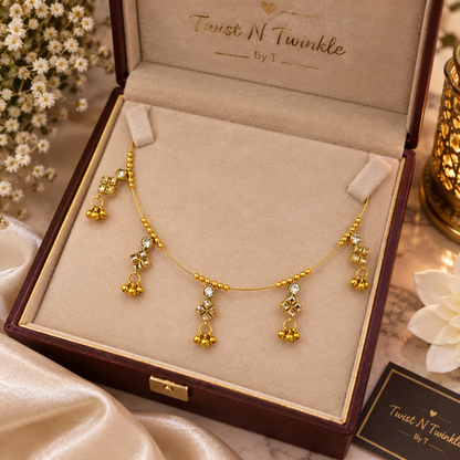 Square Kundan Invisible Necklace